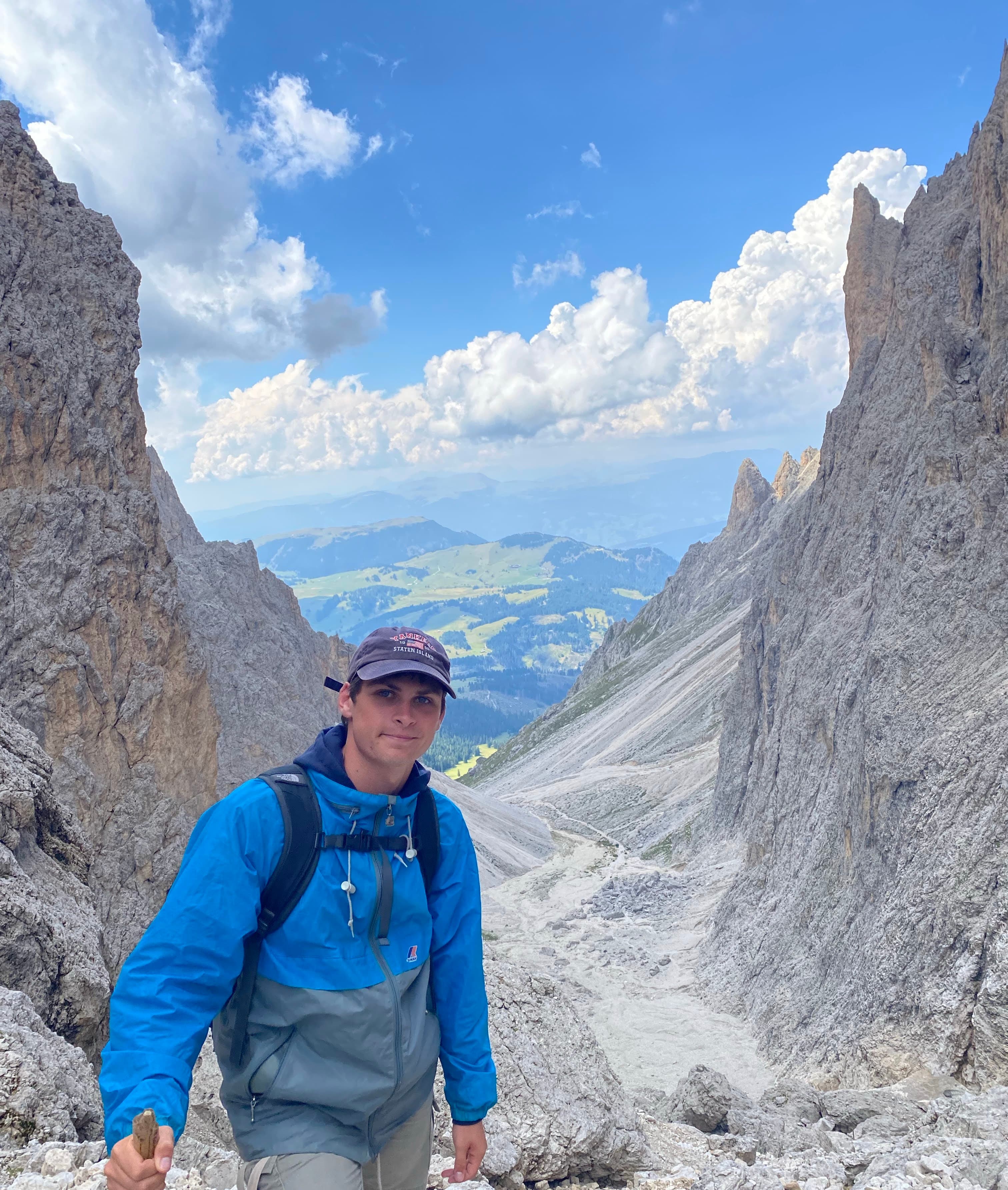 Giovanni hiking in the mountains