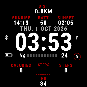 Personal Fenix Face — Garmin fēnix 7X simulator