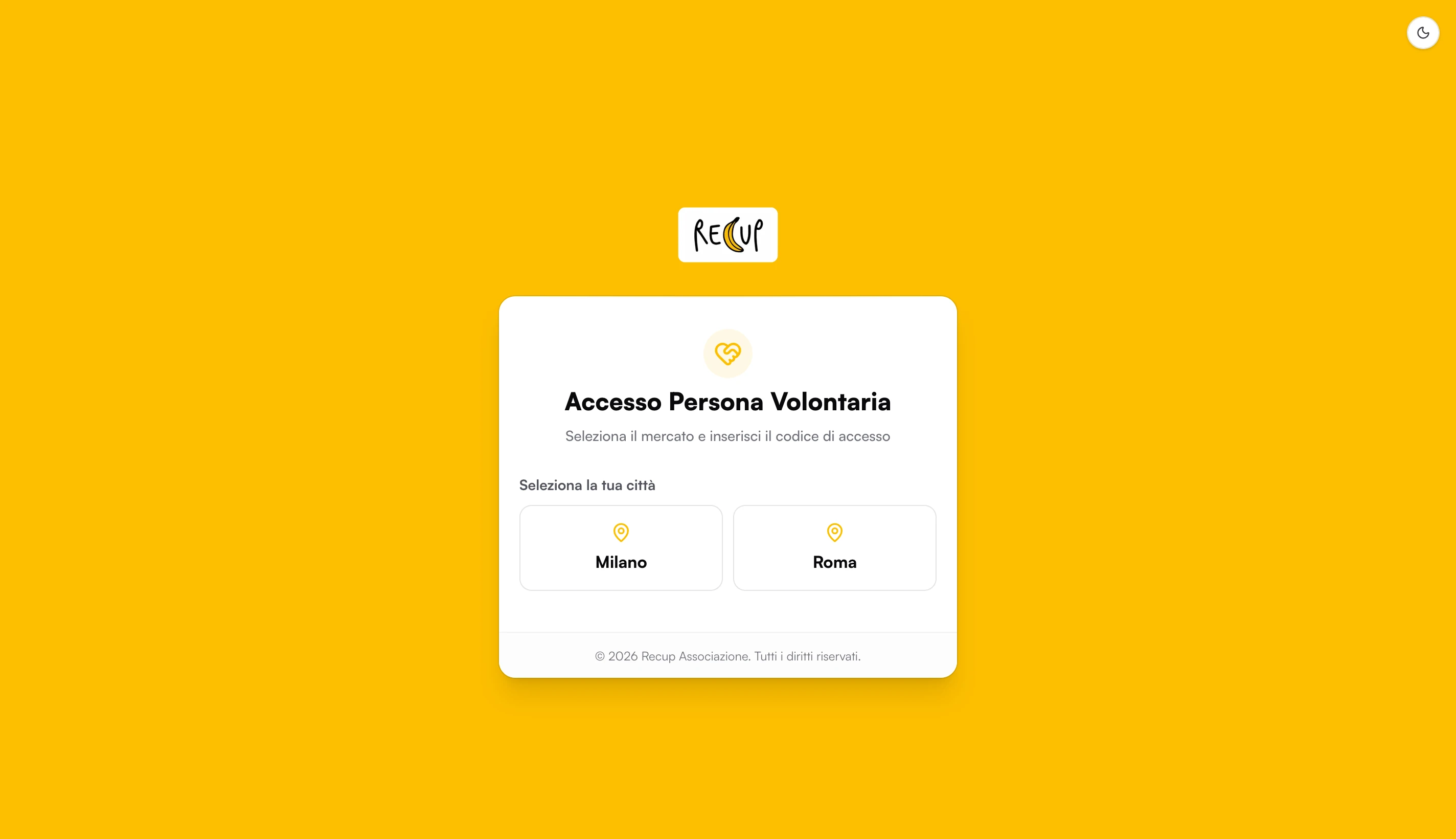 Volunteer access · city selection.